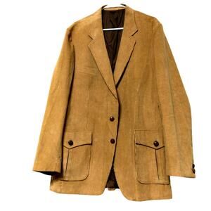 Pendleton Tan Corduroy Blazer Notched Lapel Button Front Classic Men’s L